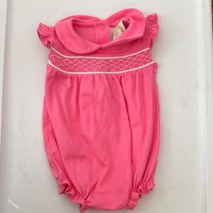 TBBC Pink Baby Romper with Ruffled Sleeves